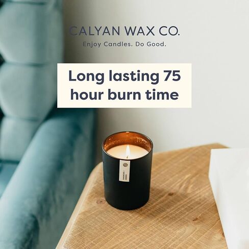 Calyan Wax Co. Candle Wax Candle ، Evergreen + Eucalyptus شمعة معطرة ، 75 ساعة من الحرق ، شموع الصويا العطرية ، شمع الصويا غير السامة والنباتي ، شموع بلود بلود ، in Kuwait