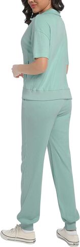 AVAMO Womens Two Piece Sets Stretch Travel Outfits 3/4 Zip Jogger Sets 2 Piece Loungewear Airport Outfits Set with Pockets in Kuwait