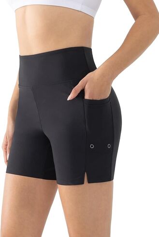 Women's 5" High Waisted Swim Board Shorts with Pockets Quick Dry UPF 50+ Beach Shorts with Liner in Saudi Arabia