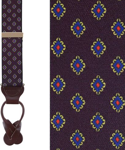 Trafalgar Men's Luxe Diamond Elastic Button End Braces in Saudi Arabia