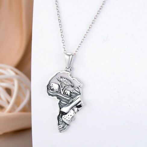 PELOVNY Santa Muerte Necklace 925 Sterling Silver Santa Muerte Pendant Jewerly Death Moth Necklace for Men Boys in Saudi Arabia