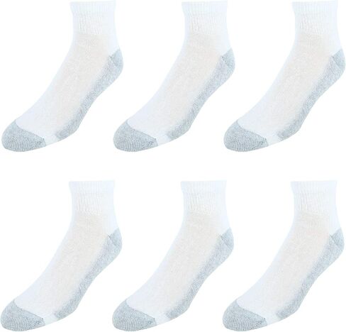 Hanes Men's Big & Tall Cushion Ankle Socks 6-Pack - Shoe Sizes: 13-15 - White in Kuwait