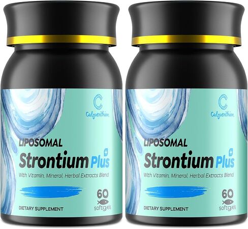 Liposomal Strontium Citrate 680mg–Advanced Bone Density & Joint Support Formula with Calcium, Vitamin K2 (MK-7), Magnesium & Herbal Bone Blend–Natural Citrus Flavor–60 Softgels in Saudi Arabia