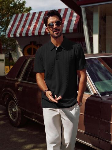 PJ Paul Jones Men's Men Mens Menit Polo Shirt Shirt Shirt Shirt Stretch Stretch Stretch Collared Summer in Saudi Arabia
