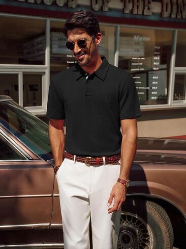 PJ Paul Jones Men's Men Mens Menit Polo Shirt Shirt Shirt Shirt Stretch Stretch Stretch Collared Summer in Saudi Arabia