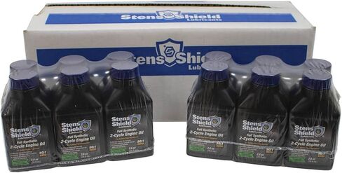 Stens Shield 2 Cycle Engine Oil 770-264, Full Synthetic 2 Stroke Oil, Engine Oil for Outdoor Power Equipment, Twenty-Four 2.6 oz. Bottles/case, 1 Bottle Makes 1 Gallon of 50 to 1 Fuel Mix, Blue Oil in Saudi Arabia