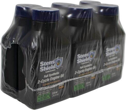 Stens Shield 2 Cycle Engine Oil 770-264, Full Synthetic 2 Stroke Oil, Engine Oil for Outdoor Power Equipment, Twenty-Four 2.6 oz. Bottles/case, 1 Bottle Makes 1 Gallon of 50 to 1 Fuel Mix, Blue Oil in Saudi Arabia