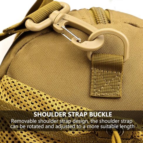 ArcEnCiel Small Tactical Duffle Bag Men Gym Pack Military Molle Shoulder Bags Shoes Storage Sports Handbag with Patch (Black) in Kuwait