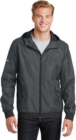 Sport-Tek JST53 Embossed Hooded Wind Jacket in Saudi Arabia