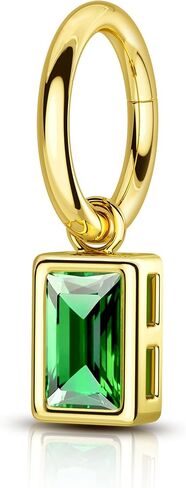 COCHARM 16G Clicker Rook Earrings Gold Plated Rook Piercing Jewelry Stainless Steel Green CZ Helix Eyebrow Piercing Rings Dangling in Saudi Arabia