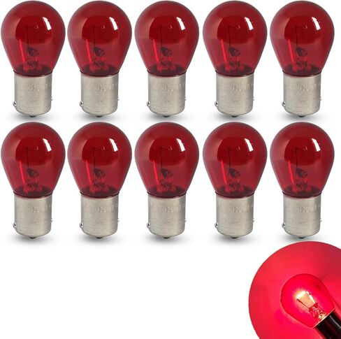 10 PCS Car 1156 Turn Signal Light, P21W 1141 S25 High Brightness Stable Filament Bulb, 12V 21W BA15S Single Contact Bulb Replacement, Miniature Backup Lights for Cars Motorcycle (Amber) in Saudi Arabia