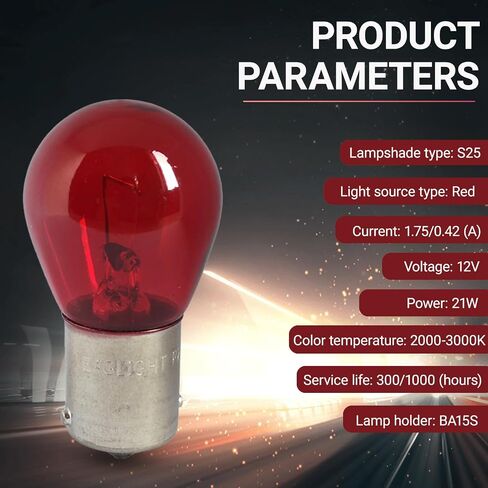 10 PCS Car 1156 Turn Signal Light, P21W 1141 S25 High Brightness Stable Filament Bulb, 12V 21W BA15S Single Contact Bulb Replacement, Miniature Backup Lights for Cars Motorcycle (Amber) in Saudi Arabia