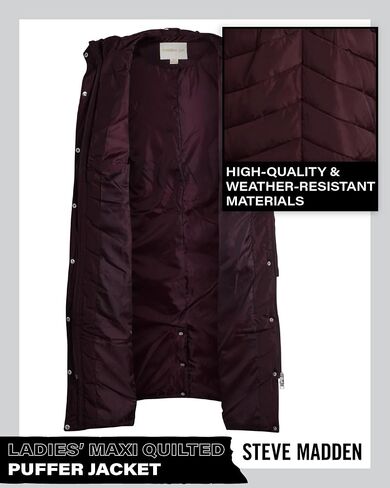 Madden Girl Women's Maxi Puffer Jacket - Long Quilted Puffer Coat (Sizes: S-3X) in Saudi Arabia
