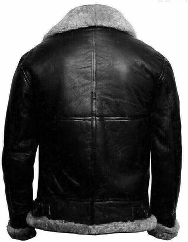 B3 Bomber Sheepskin Shearling Leather Jacket RAF Aviator Fighter Pilots WW2 Winter Jacket for Men in Kuwait