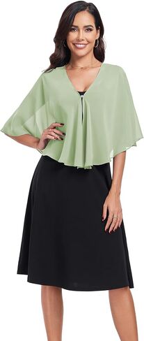 Sheer Shawls and Wraps for Formal Evening Party Chiffon V Neck Capelets for Women Wedding Guest Shawl in Saudi Arabia