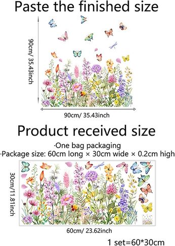 Colorful Floral Bouquet Window Clings, Reusable Double-Sided Stickers, Floral Pattern Window Film for Home and Office Decor, Removable and Cut to Size Freely (Style A) in Saudi Arabia