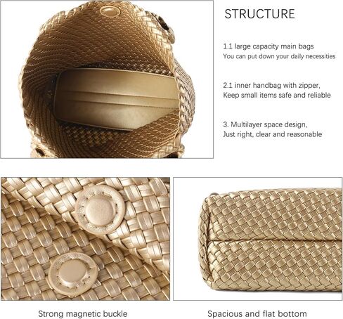 Hand Woven Bag Tote BagS For Women Top Handle Shoulder Vegan Leather Large Travel Beach Hobo Handbag in Saudi Arabia