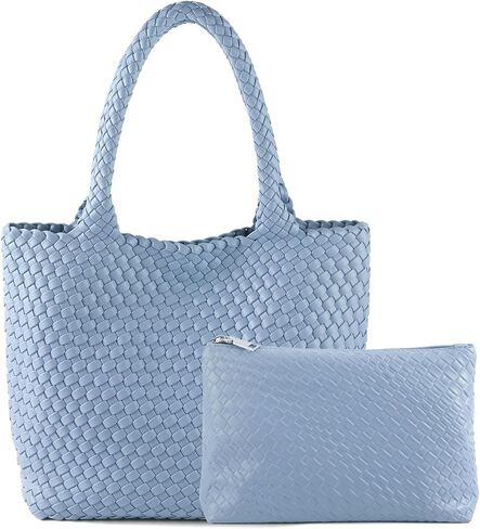 Hand Woven Bag Tote BagS For Women Top Handle Shoulder Vegan Leather Large Travel Beach Hobo Handbag in Saudi Arabia