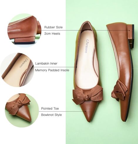 C.Paravano Pointy Bow Flats Flats Flats Plats Ballet Shoes for Women in Saudi Arabia