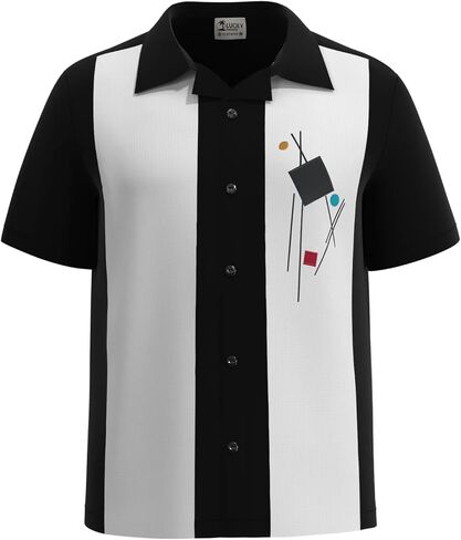 Lucky Paradise Mens Camp Shirt, Vintage Cuban Style Bowling Shirt ~ M-Men ~ Made in The USA in Saudi Arabia