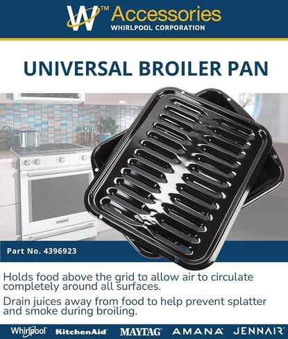 Whirlpool 4396923 Premium Broiler Pan and Roasting Rack, 1", Black, 2 Count in Saudi Arabia