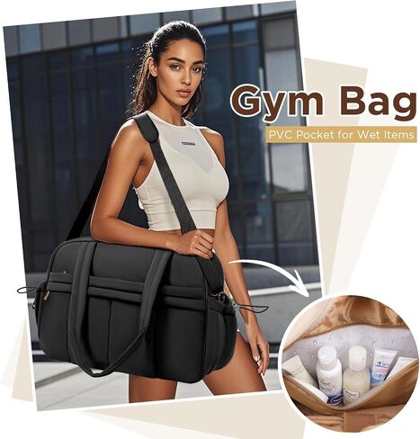 Weekender Bags for Women, Quilted Travel Duffel Bag, Large Puffer Duffle Bag for Travel Gym Overnight Weekend Workout Carry on Bag for Airplanes, Personal Item Travel Bag in Saudi Arabia