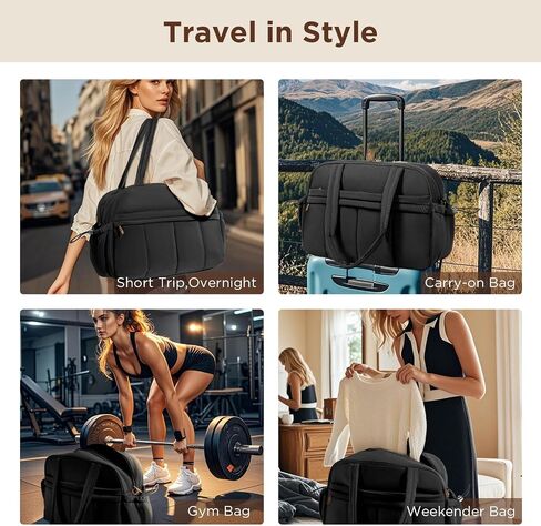 Weekender Bags for Women, Quilted Travel Duffel Bag, Large Puffer Duffle Bag for Travel Gym Overnight Weekend Workout Carry on Bag for Airplanes, Personal Item Travel Bag in Saudi Arabia
