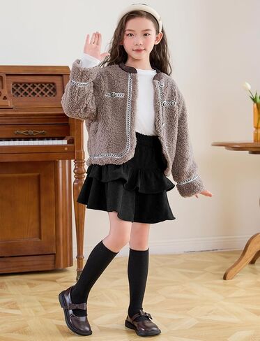 SEAUR Girl's Corduroy Short Skirt Mini High Waist A Line Pleated Skirt Casual Uniforms School Skirt in Saudi Arabia