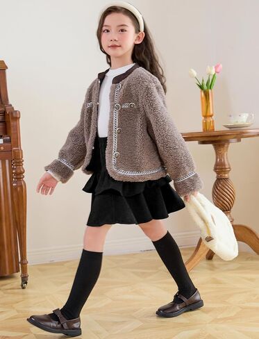 SEAUR Girl's Corduroy Short Skirt Mini High Waist A Line Pleated Skirt Casual Uniforms School Skirt in Saudi Arabia