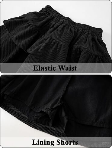 SEAUR Girl's Corduroy Short Skirt Mini High Waist A Line Pleated Skirt Casual Uniforms School Skirt in Saudi Arabia