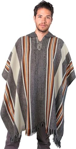 Gamboa Alpaca Poncho Men Hippie Clothes for Men Wool Poncho Men Pancho Men Mens Poncho Cloak with Hood Men Ponchos Adult Mexican Poncho Sweater Panchos in Saudi Arabia
