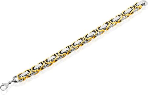Invicta Bracelet for Men, Stainless Steel Chain Jewelry, Polished Byzantine, 8mm, 8.75" in Kuwait