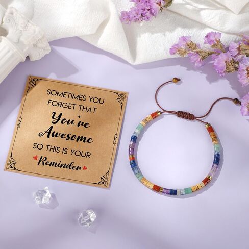JoycuFF Gifts for Women Inspirational Gifts for Teen Healing Natural Stone Bracelets for Women Friends Sister in Saudi Arabia