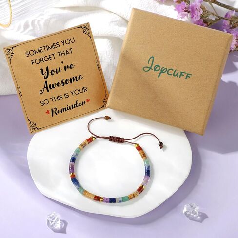 JoycuFF Gifts for Women Inspirational Gifts for Teen Healing Natural Stone Bracelets for Women Friends Sister in Saudi Arabia