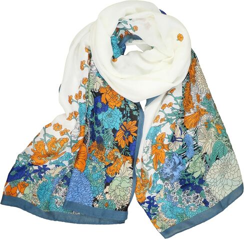 DOFOTWN Summer Scarf for Women Lightweight Floral Printed Scarf Fashion Cotton WrapScarf Beach shawl in Kuwait
