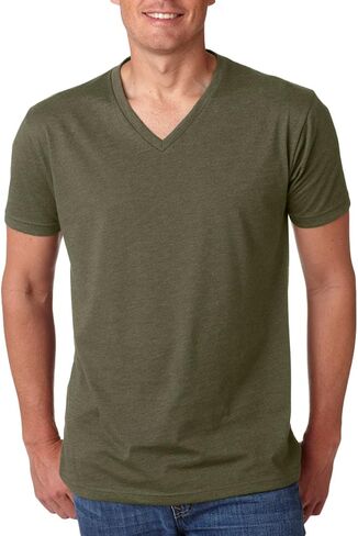 Next Level Apparel Mens Premium CVC V-Neck T-Shirt - 6240, Apple Green, Medium in Saudi Arabia