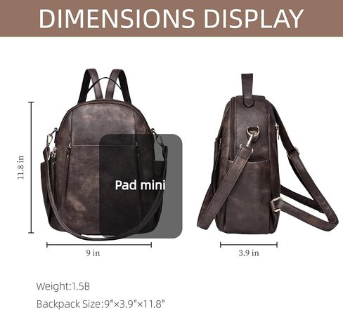 Small Backpack for Women Designer Leather Mini Backpack Purse Ladies Fashion Roomy Shoulder Handbag (Brown) in Saudi Arabia