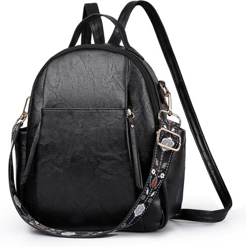 Small Backpack for Women Designer Leather Mini Backpack Purse Ladies Fashion Roomy Shoulder Handbag (Brown) in Saudi Arabia