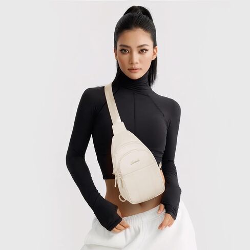 LOVEVOOK Sling Bag for Women, Puffer Crossbody Bags for Women, Small Sling Backpack, Travel Hiking Chest Bag Daypack in Saudi Arabia