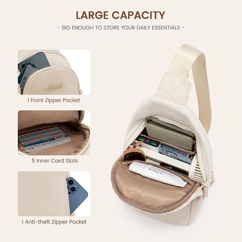 LOVEVOOK Sling Bag for Women, Puffer Crossbody Bags for Women, Small Sling Backpack, Travel Hiking Chest Bag Daypack in Saudi Arabia