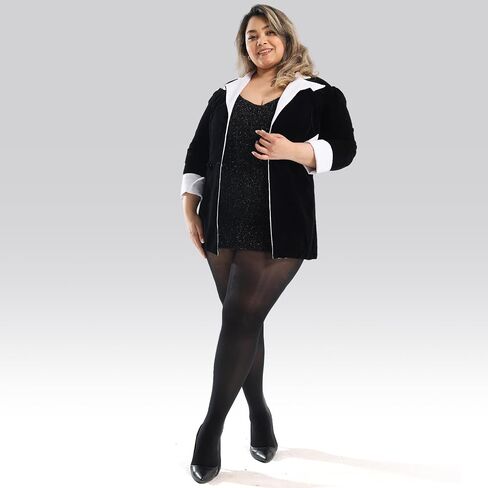2 Pairs Plus Size Tights for Women,Semi-Sheer T-Crotch Rip Resistant High Waist Pantyhose with Reinforced Toes in Saudi Arabia