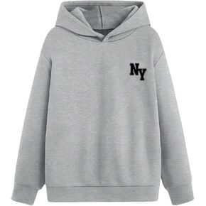 Floerns Boys Graphic Print Sweatshirt Long Sleeve Drop Shoulder Pullover Hoodie