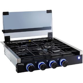 RecPro RV Built In Gas Cooktop | 3 Burners | RV Cooktop Stove | 6,500 and 8,000 BTU Burners | Cover Included in Kuwait