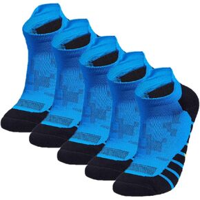 Men's 5-Pack Black Anti Odor Quick Dry Sweat Resist Padded Low Cut Compression Running Socks,Size 7-12 in Kuwait
