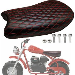 QYMOTO Upgraded Coleman CT200U-EX Seat,Red Color Stitching CT200UEX Minibike Seat 200cc Powersports Seats,Replacement Seat Cusion Pad Parts Minibike Accessories