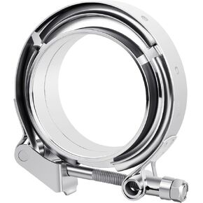 MuHize 2.5 Inch V Band Clamp - 304 Stainless Steel Quick Release Exhaust Clamp with Male Female Flanges for Turbo, Downpipe, Muffler, Automotive Systems
