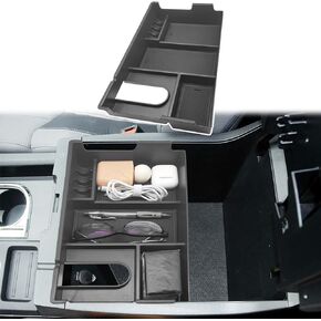 Center Console Organizer Compatible with Toyota Tundra 2007 2008 2009 2010-2018 2019 2020 2021 Interior Accessories, Armrest Insert Storage Box Coin Container with Non-Slip Mat