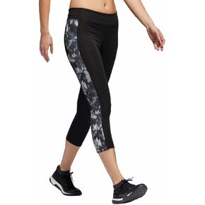 adidas Womens Black Climalite Mid Rise 3/4 Tights Gray Equinox X-Large