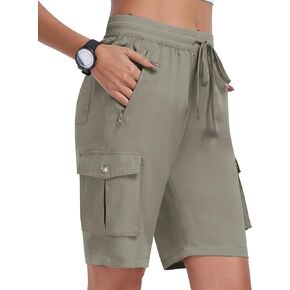 MoFiz Women's Cargo Shorts Quick Dry Athletic Shorts Lightweight Running Summer Hiking Shorts with Pockets