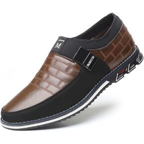 Mens Oxford Derby Orthopedic Leather Slip-On Casual Shoes Luxury Business Soft Sole Flat Oxford in Kuwait